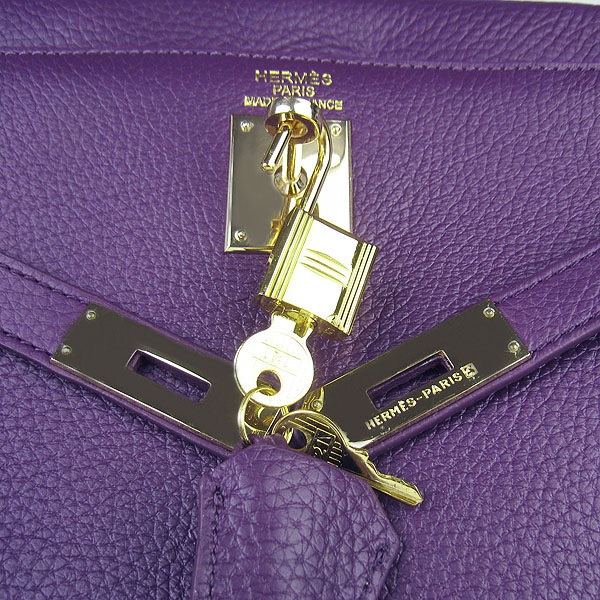 High Quality Hermes Kelly 35cm Togo Leather Bag Purple 6308